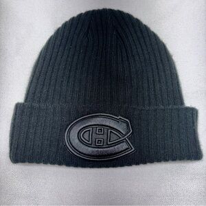 Fanatics Montreal Canadiens NHL Officially Licensed Adult Beanie Black on Black